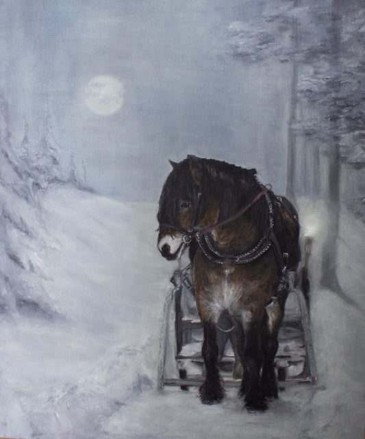 Sleigh ride at dusk